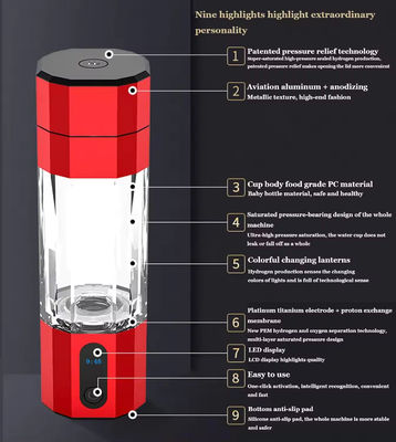 Excellent Antioxidant Portable Hydrogen Rich Water Bottle For Neutralising Oxidative Free Radicals